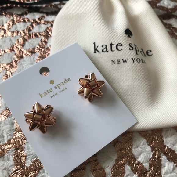 Kate Spade Rose Gold Bourgeois Bow Stud Earrings - Picture 3 of 6